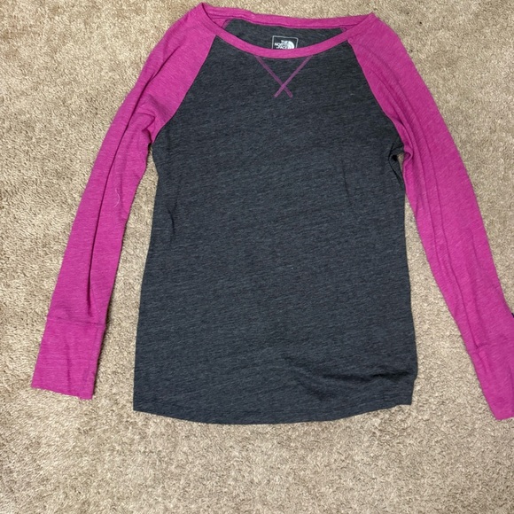 Northface Pink and Gray Long Sleeve Shirt - Picture 1 of 2